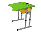 Стіл учнівський антисколіозний одномісний з площадкою і регулюванням кута нахилу та регульований по висоті №3-5 ( БІГУН , арт. 11343)